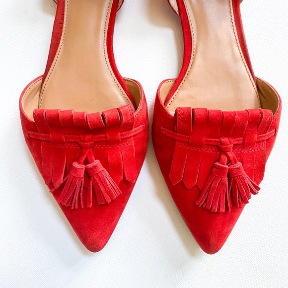 J. Crew Red Tassel D’Orsay Flats - Picture 3 of 8